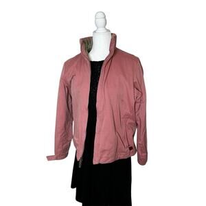 Woolrich Women’s Bomber‎ Jacket Size M Pink Fleece Lined Foldable Hood